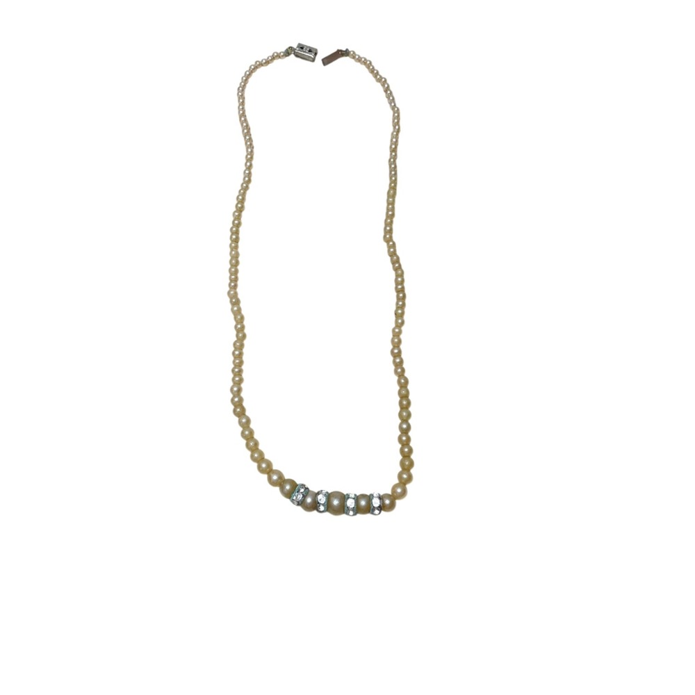 Vintage Faux Pearl Beaded Necklace 18" Approx.